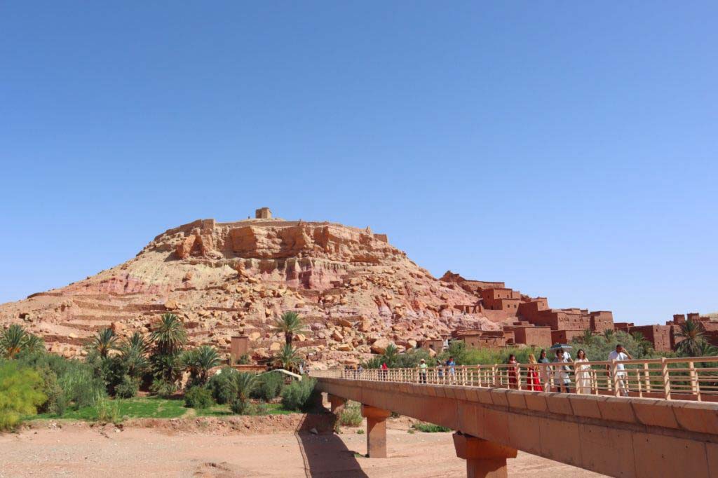 clay village on mountain side. Ait Ben Haddou, perfect day trip from Marrakech