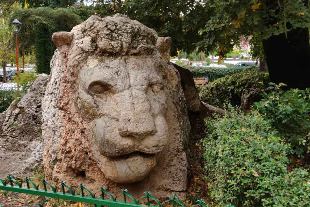 lion carved from rock